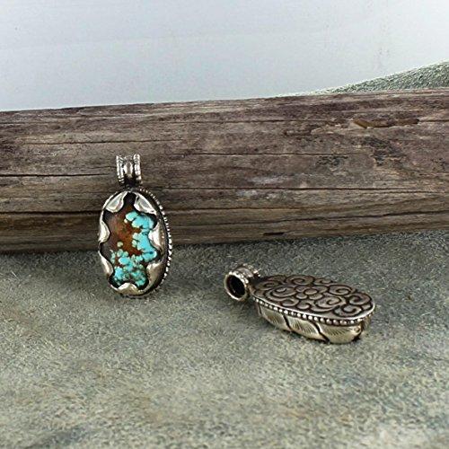 Armenian Turquoise Pendant Oval Sterling -NewWorldGems