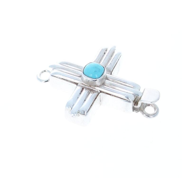 Mexican Turquoise Southwestern Cross Clasp -NewWorldGems