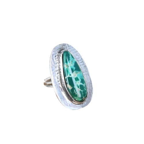 Royston Turquoise Ring Sterling Southwest Emerald Green -NewWorldGems