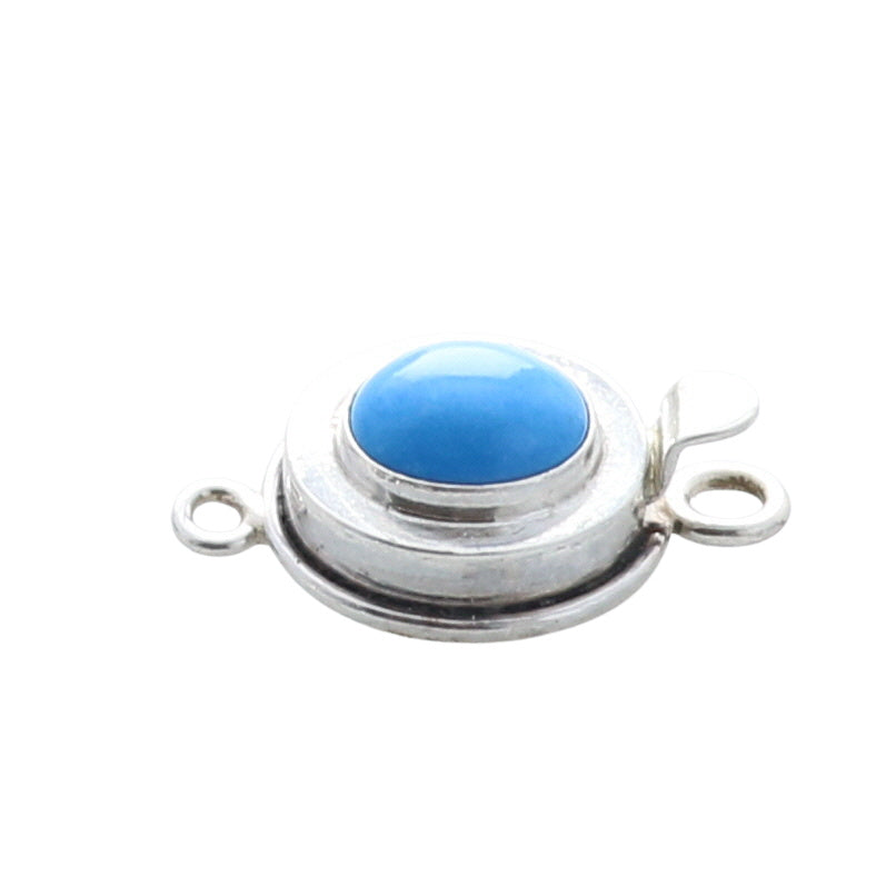 Ceruleite Clasp Sterling 8X10Mm Oval Classic Design -NewWorldGems