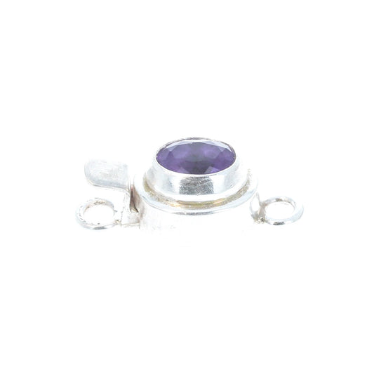 Amethyst Clasp Sterling Oval Faceted 6X8mm -NewWorldGems