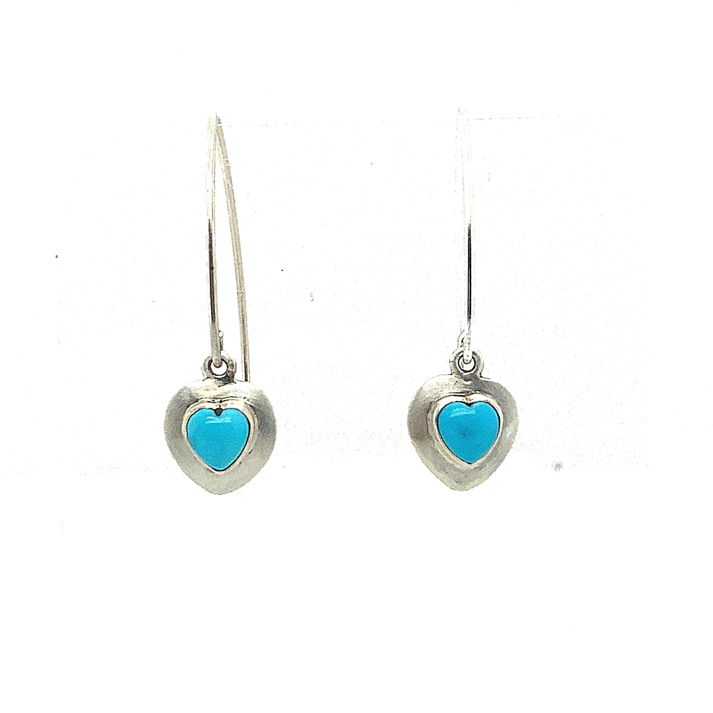 TURQUOISE SLEEPING BEAUTY Hearts Earrings Sky Blue -NewWorldGems
