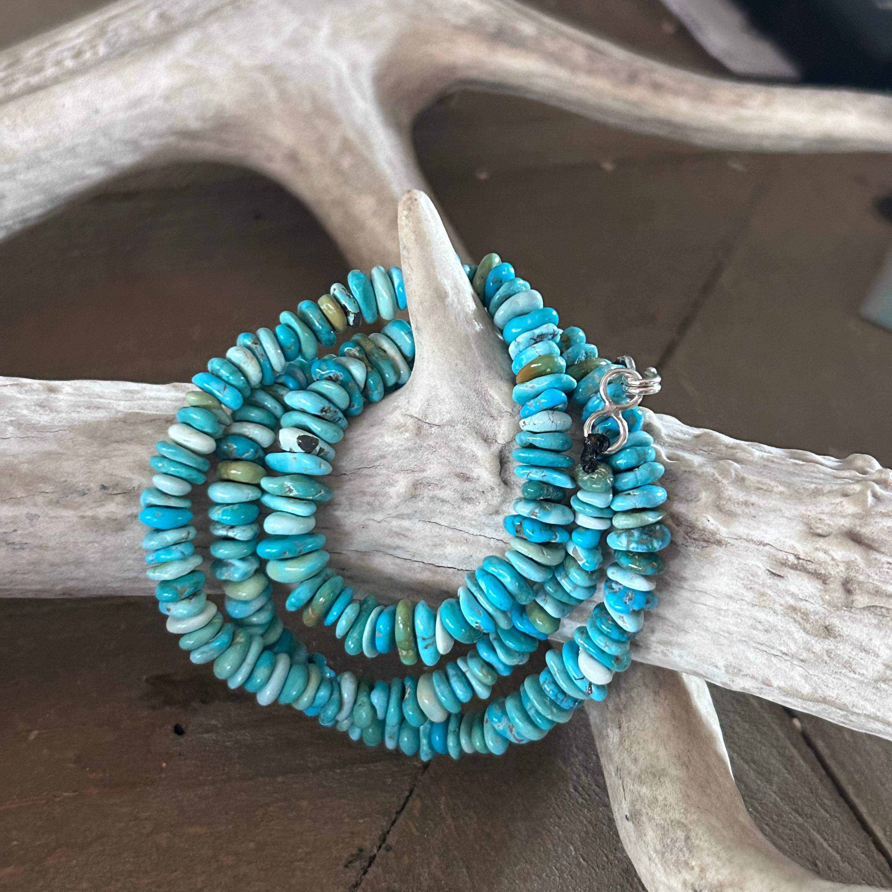 AAA Large Multi Color Lone Mountain Turquoise Beads Necklace 19"