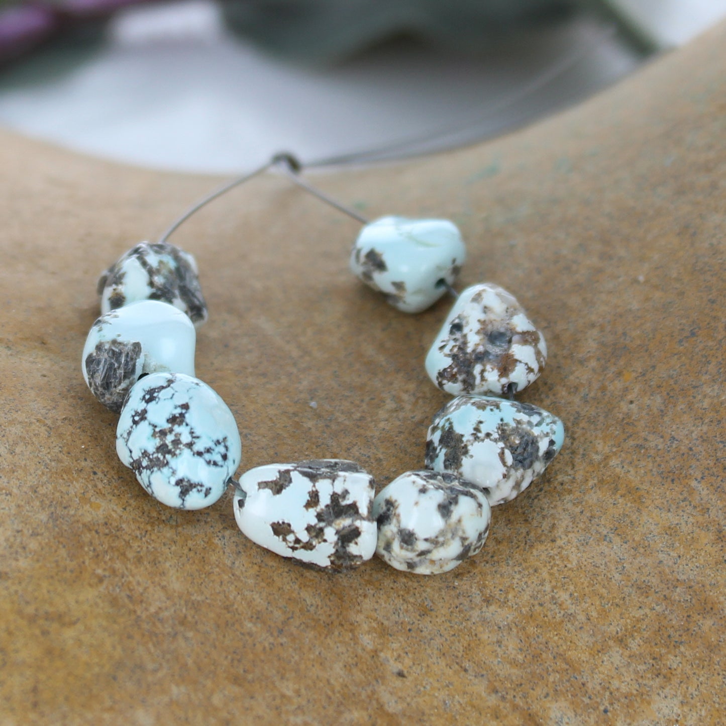 Rare LONE MOUNTAIN TURQUOISE Beads 10-13mm 3.5"