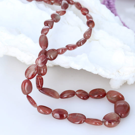 ANDESINE BEADS Oval Shape Deep Rose Gold Color 5-18mm 18" -NewWorldGems