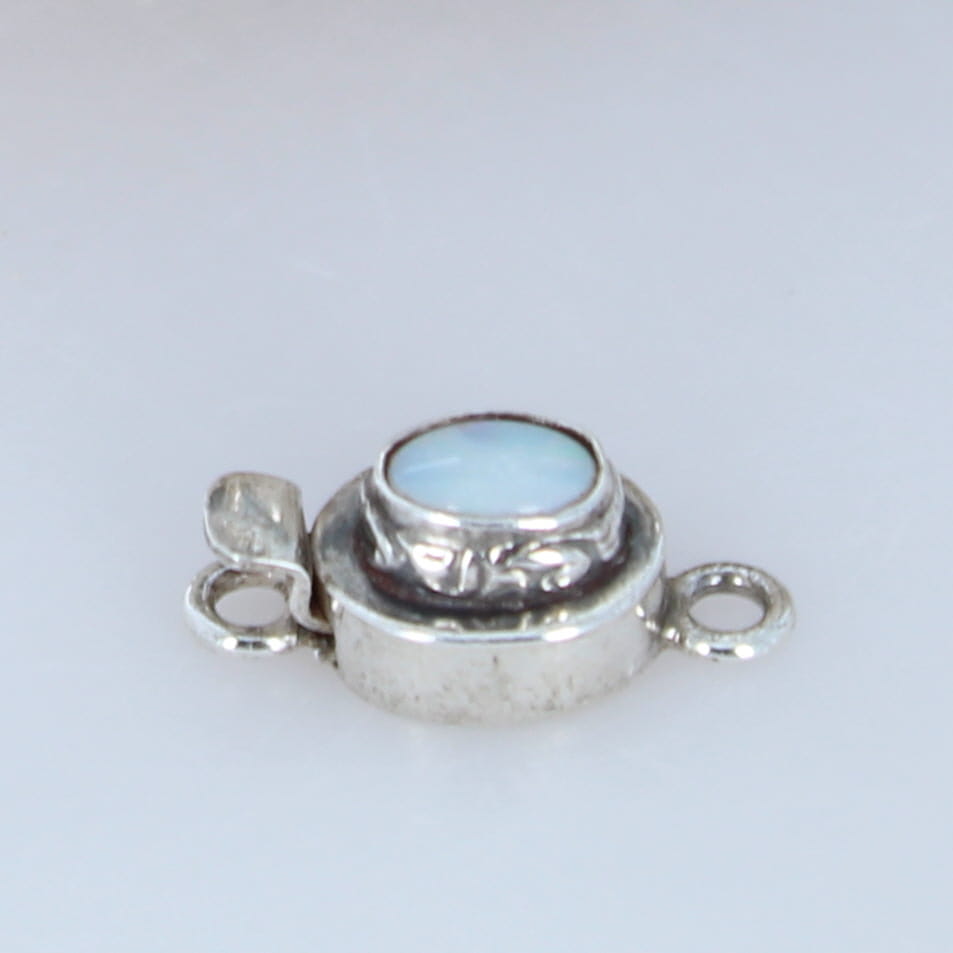 Sterling Australian Crystal Opal Clasp Oval