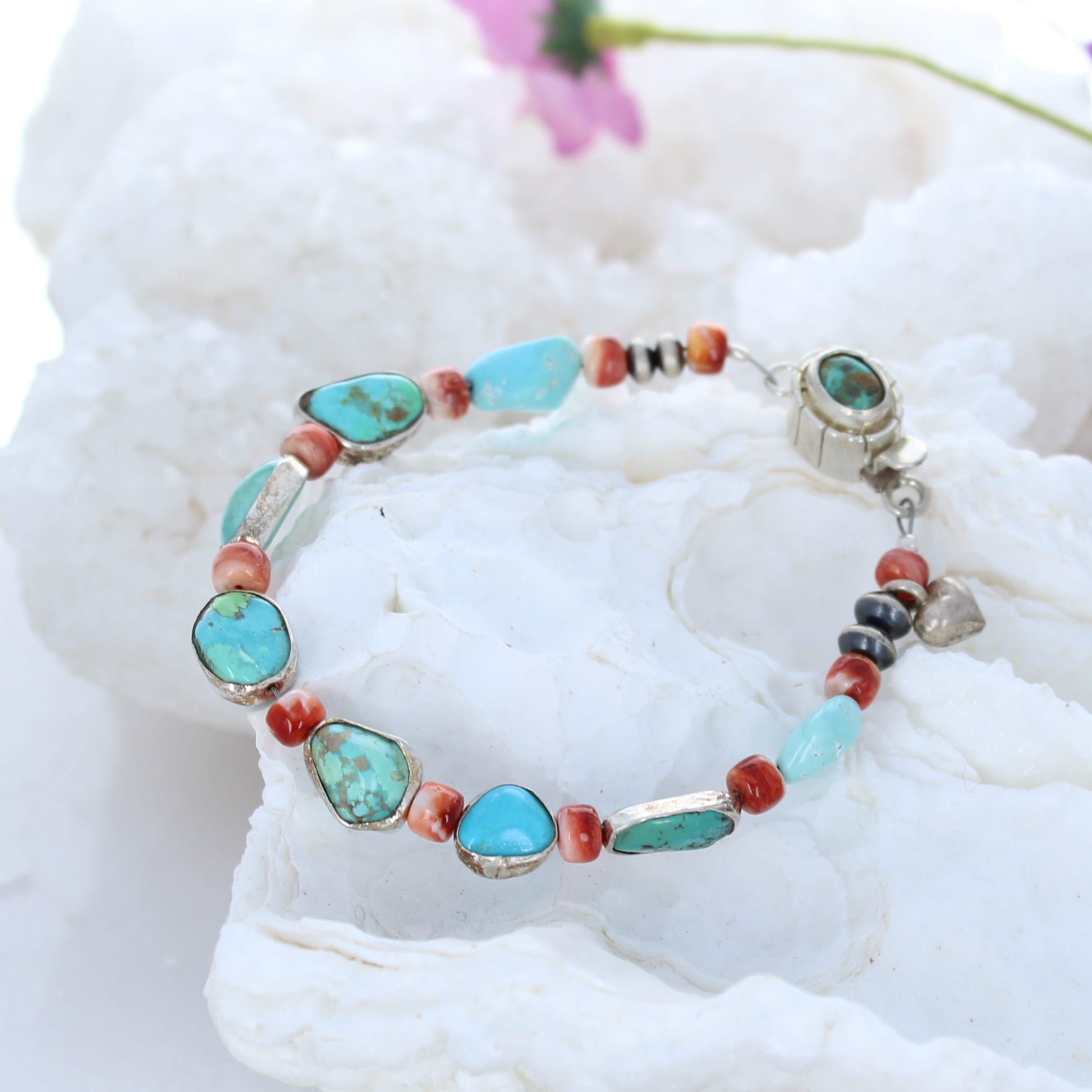 Carico Lake Turquoise Bracelet Multi Color Southwest Spiny Oyster -NewWorldGems