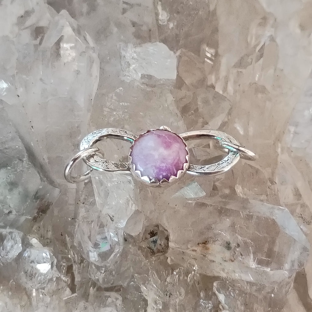 AAA Gel Sugilite Sterling S Shaped Clasp Sterling Silver Southwestern 8.8mm