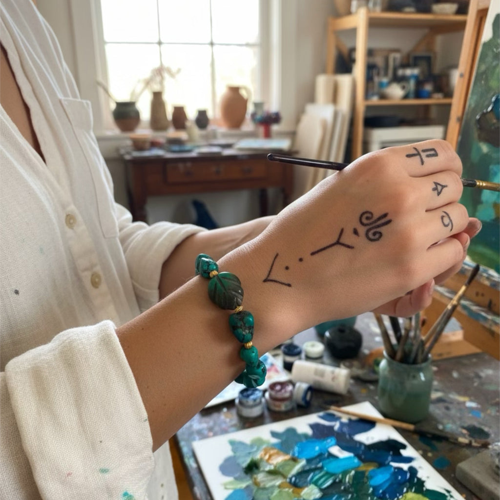 Stunning Antique Tibetan Turquoise and 18K Gold Bracelet