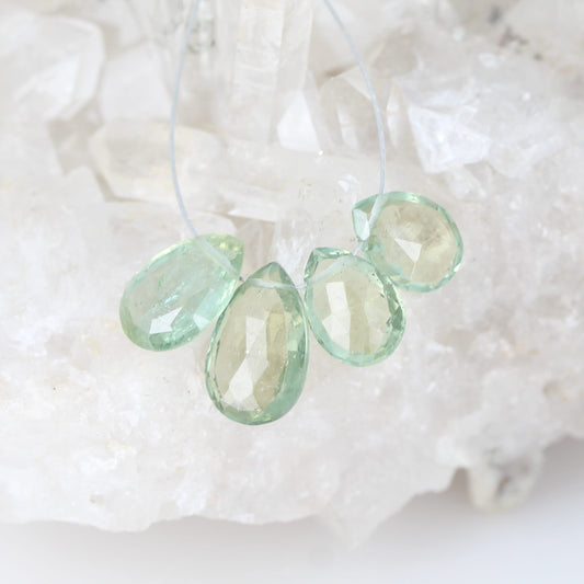 AAA Green AMETHYST Faceted Briolettes Components Pendants