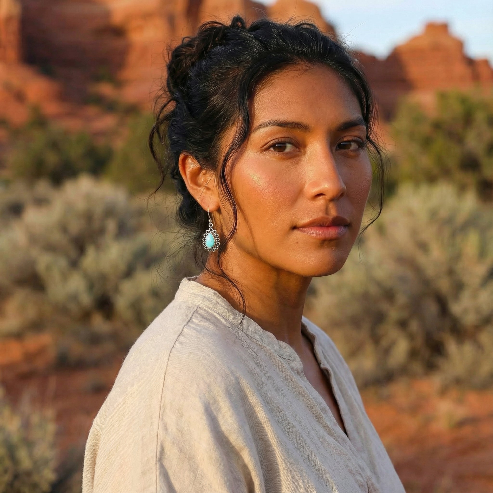 SLEEPING BEAUTY TURQUOISE Earrings Teardrops Sterling NewWorldGems