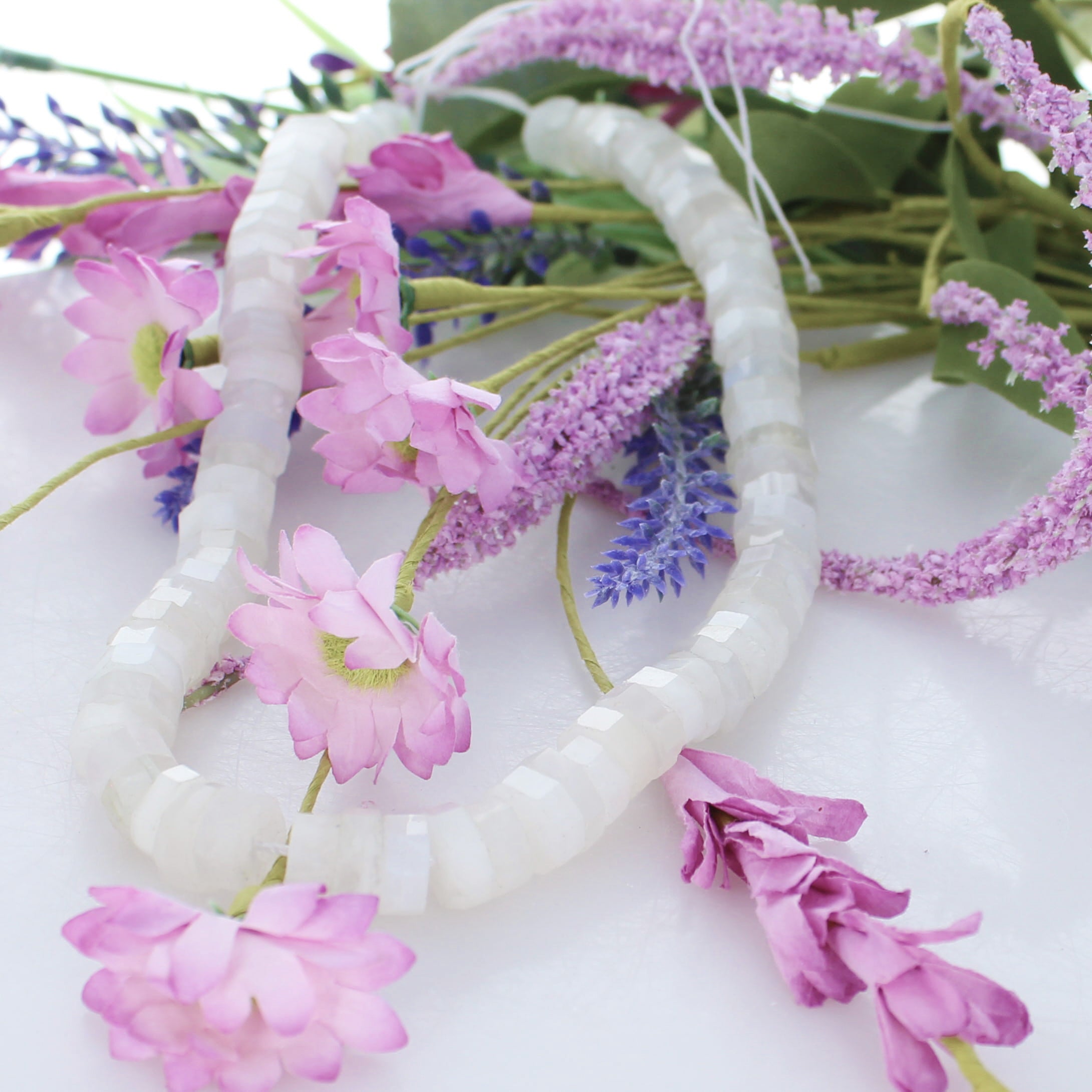 AAA Moonstone Beads Faceted Discs 10.5mm 16"