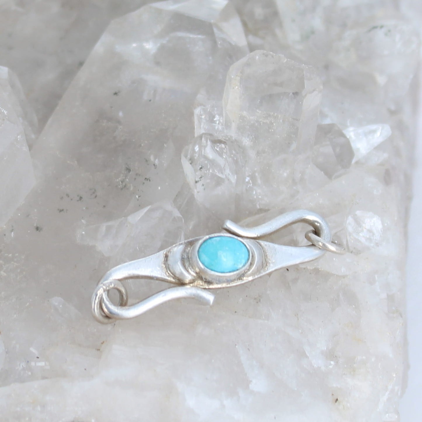Kingman Turquoise Sterling Double S Shaped Clasp