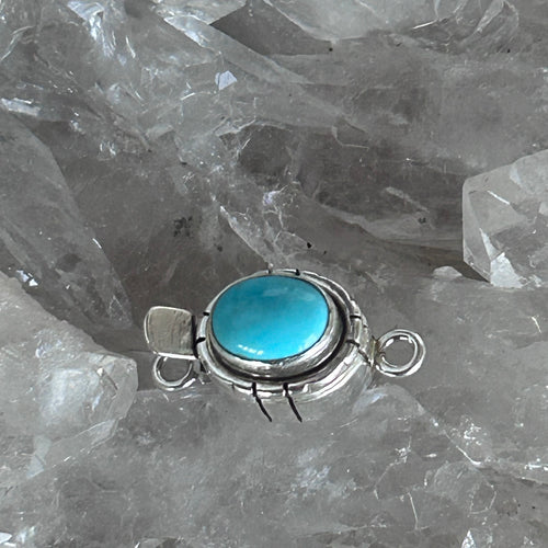 AAA Blue Sleeping Beauty Turquoise Clasp Oval 8.5x10.5mm Southwestern Design