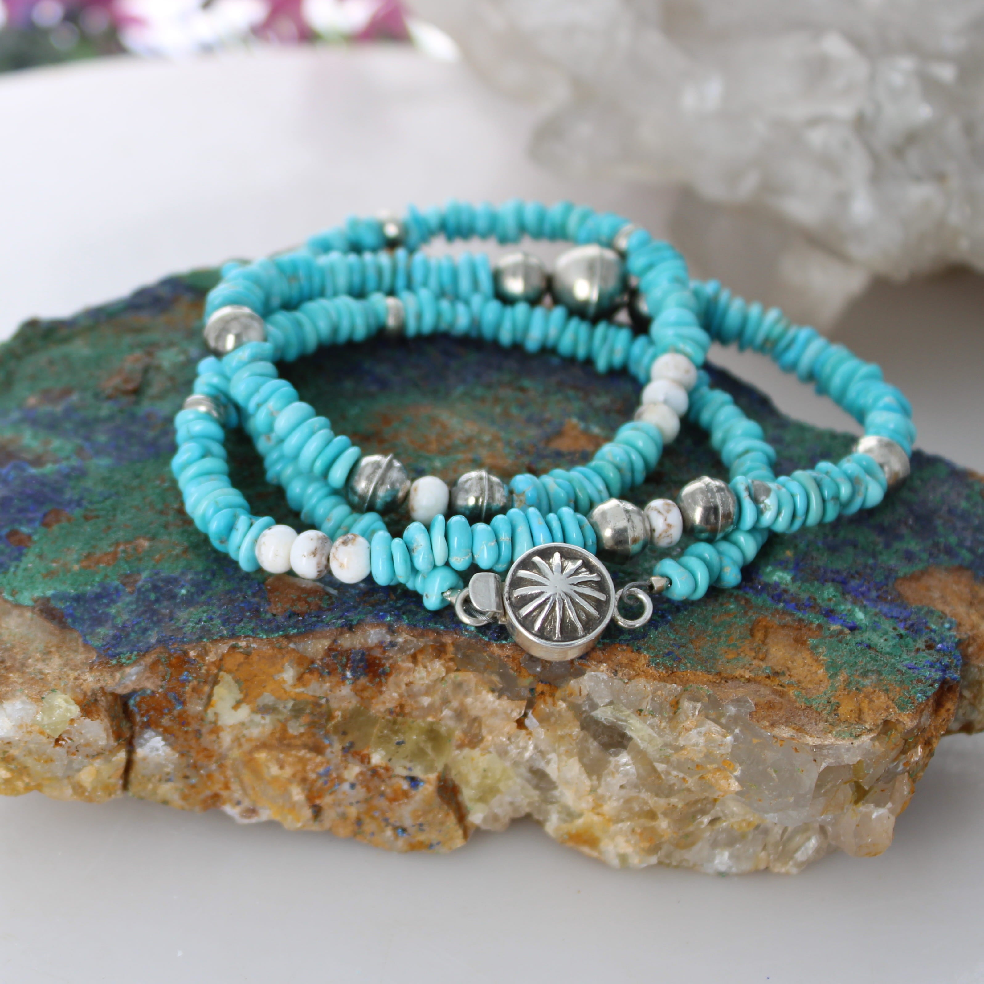 Lone Mountain Turquoise Necklace Spiny Oyster Pendant Sterling Beads