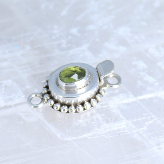 FACETED PERIDOT CLASP Sterling Silver Ball Design