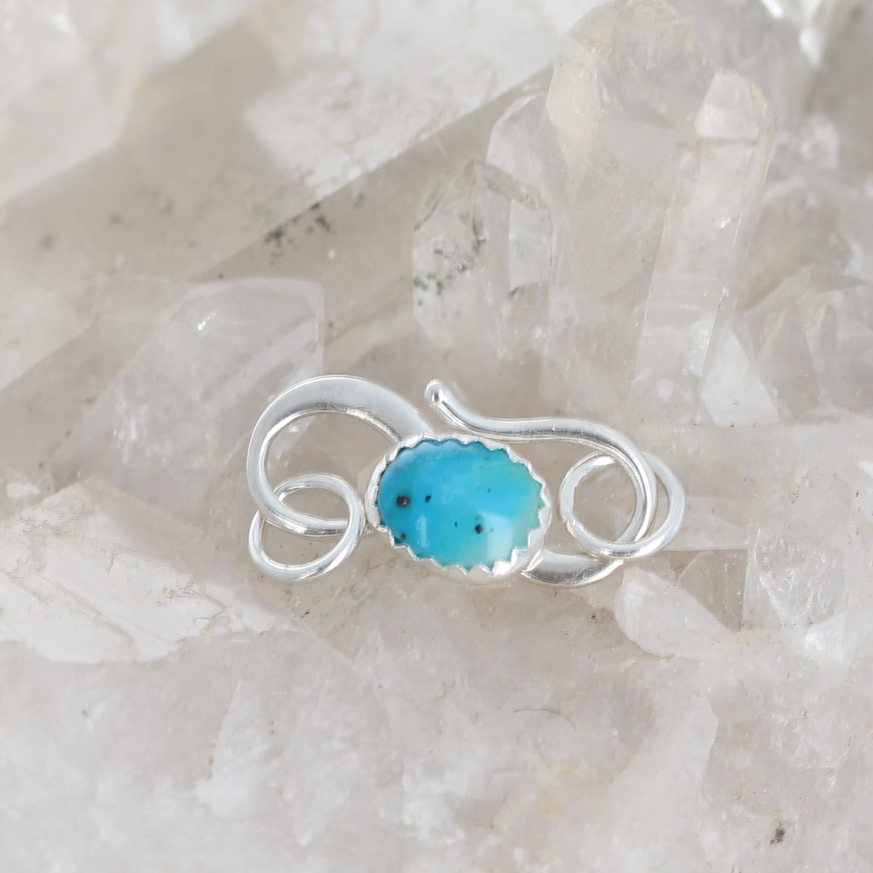 Stunning Peruvian Opal Clasp Sterling 6x8mm S Clasp