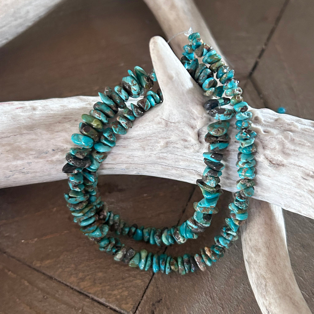 CARICO LAKE TURQUOISE Beads Teal Forest Green 4-11mm 16"