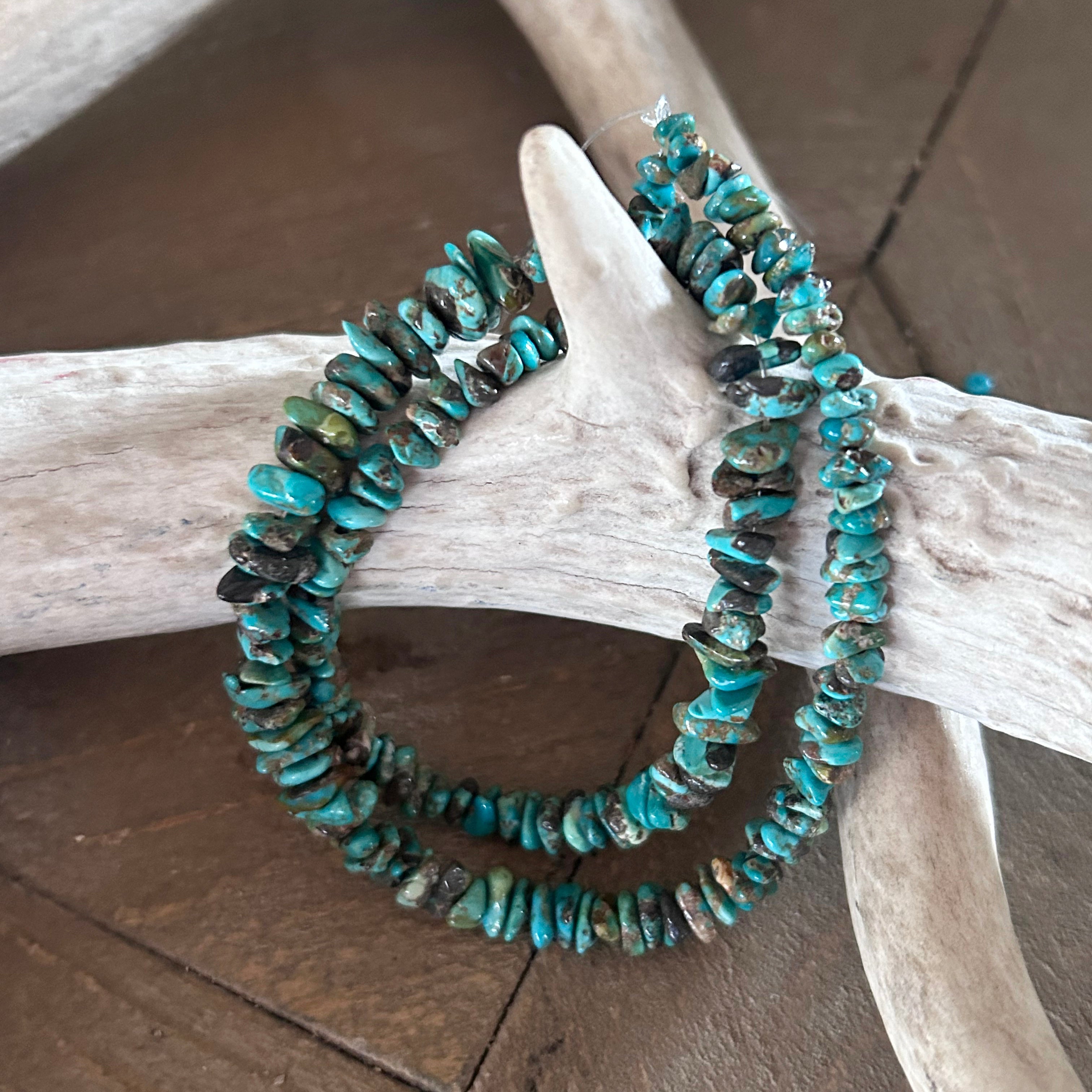 CARICO LAKE TURQUOISE Beads Teal Forest Green 4-11mm 16"