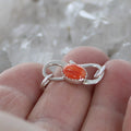 Spiny Oyster Orange Clasp S Shaped Sterling 6x8mm