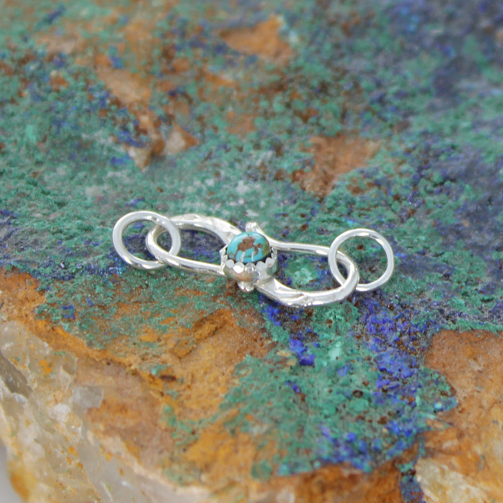 Sierra Nevada Turquoise Sterling S Shaped Clasp Sterling Silver 3.5mm