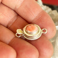 Apricot Spiny Oyster Clasp Sterling 7x9mm Southwestern Style