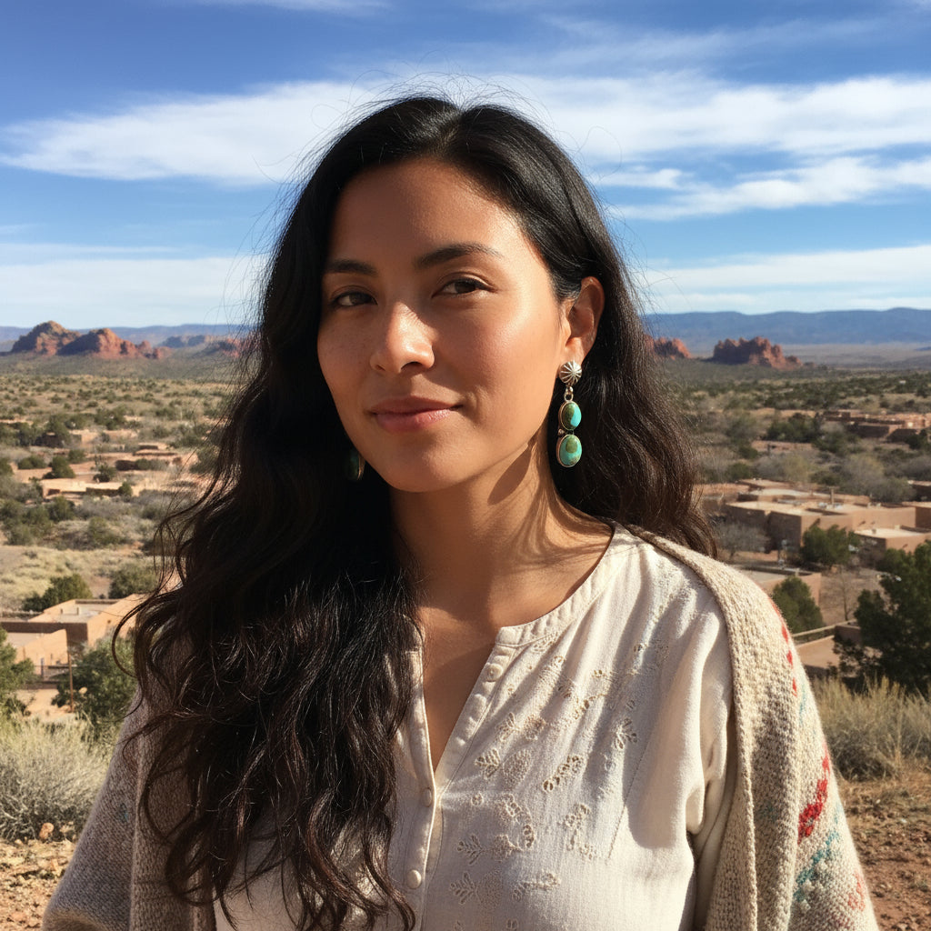 AAA Sonoran Gold Turquoise Earrings 2 Stone Green Sterling Silver