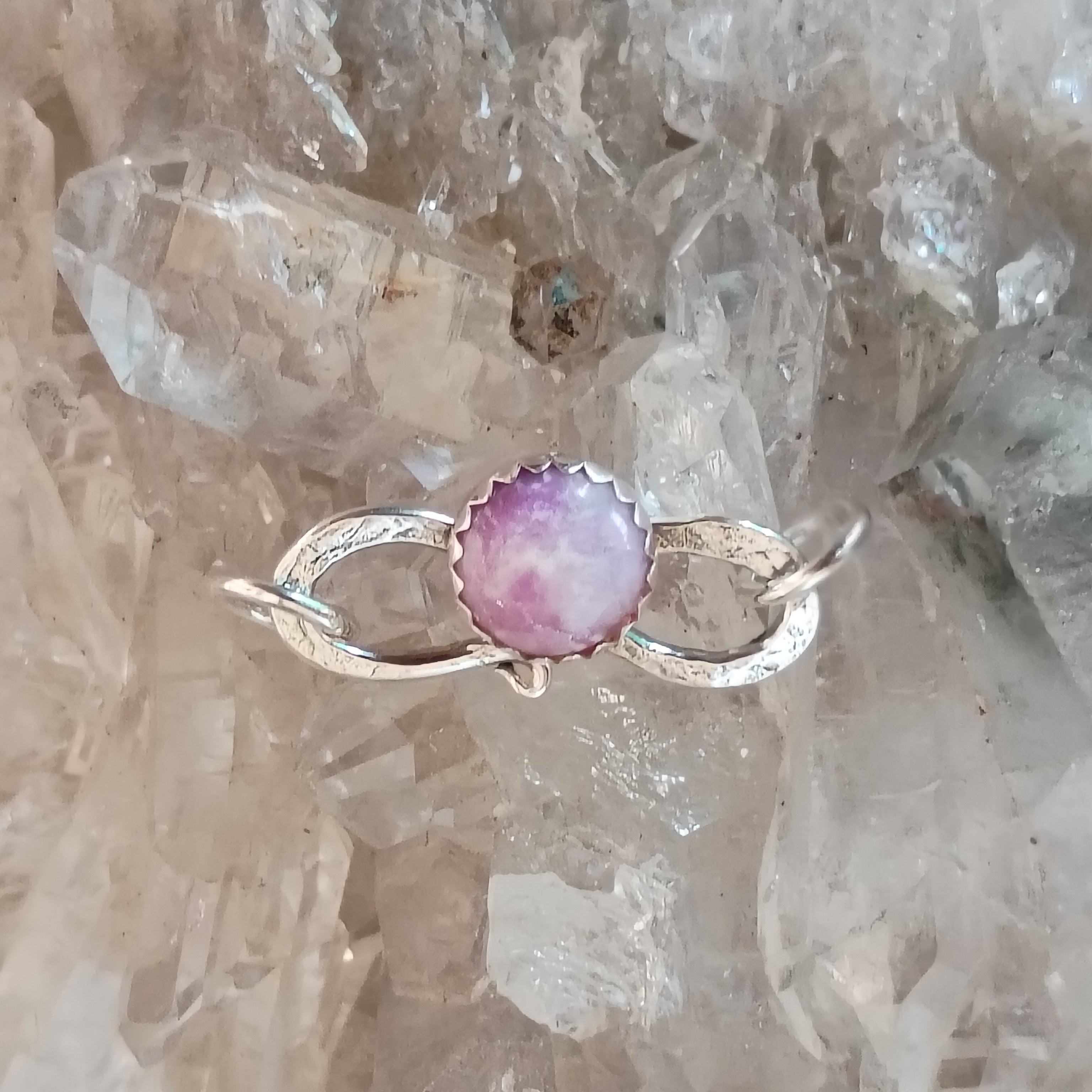 AAA Gel Sugilite Sterling S Shaped Clasp Sterling Silver Southwestern 8.8mm
