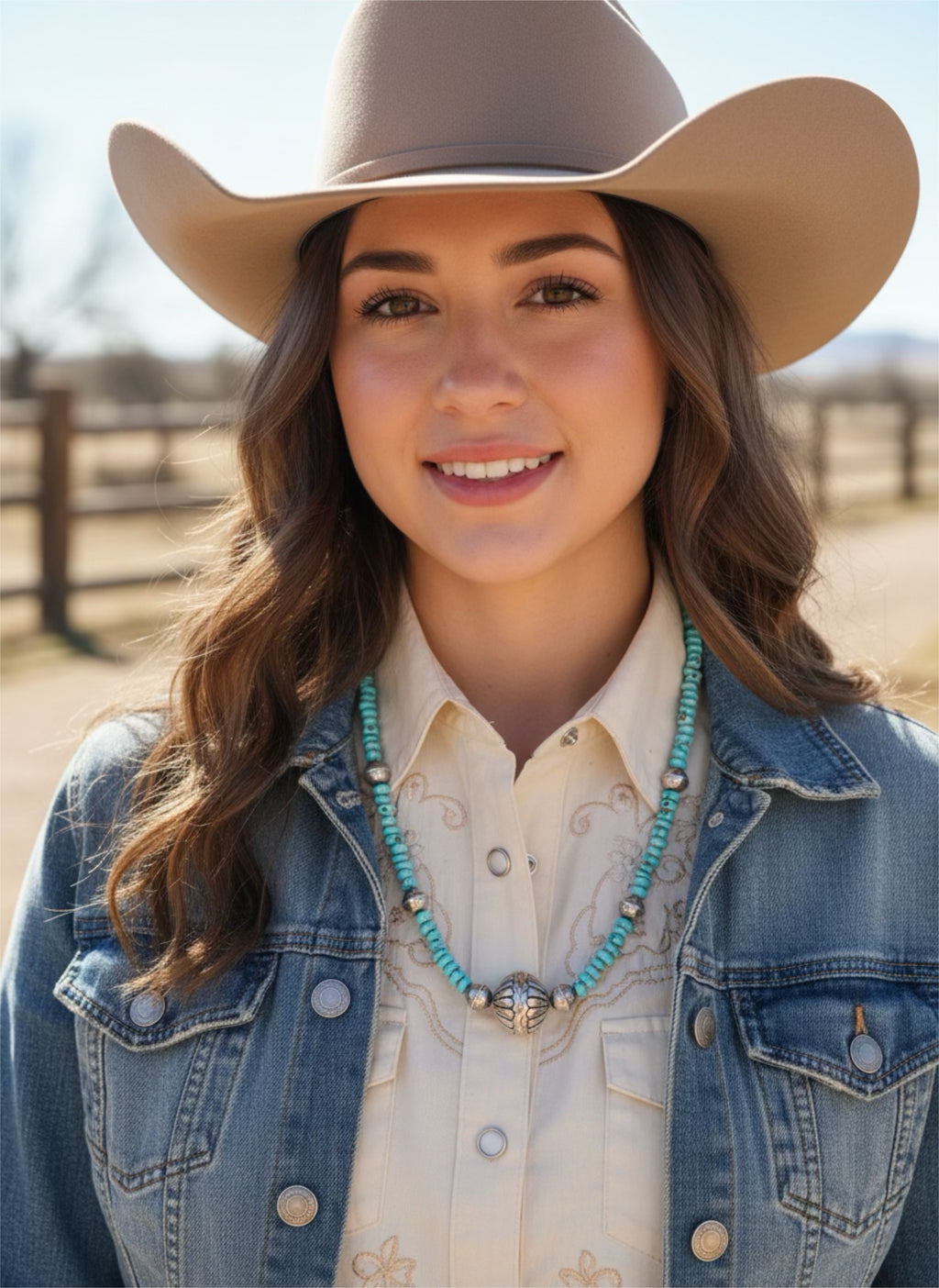 Lone Mountain Turquoise Necklace Sterling Bench Made Beads Southwest Style 21"