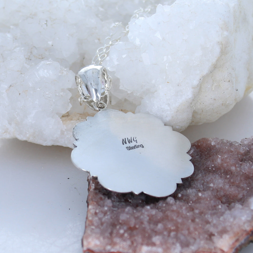 Blue Ridge Beauty Turquoise Pendant Sterling Silver 8 Petal