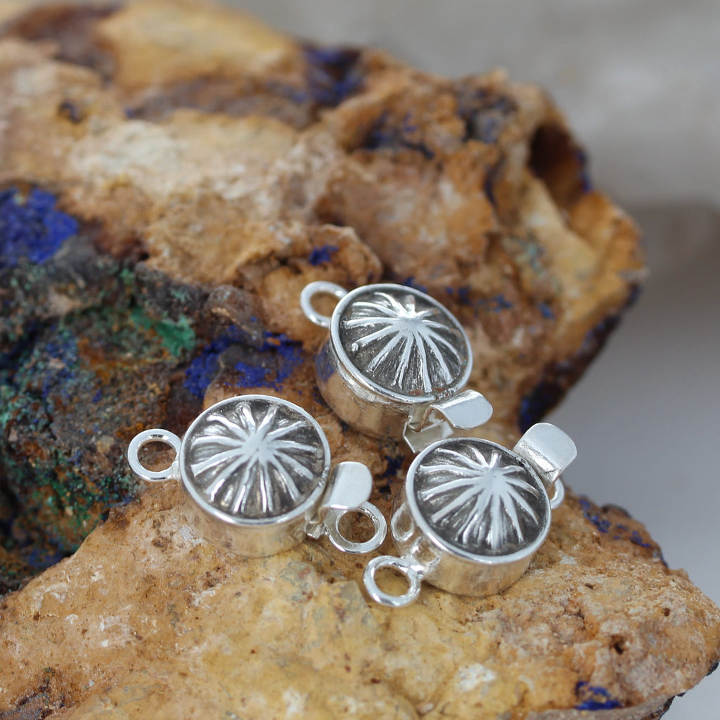 Sterling Silver Clasp Concho Southwestern Design 11.5mm 1 Pc