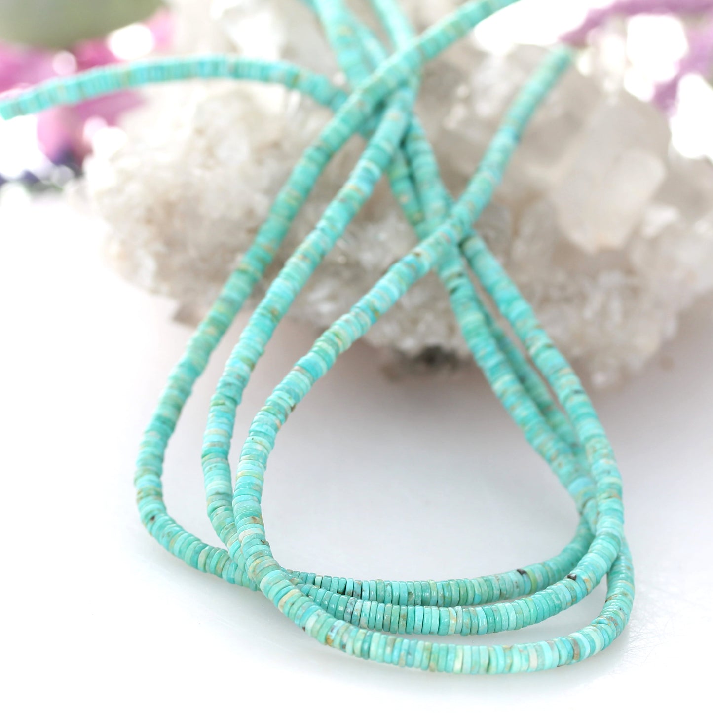 Light Aqua Turquoise Heshi Beads 4mm