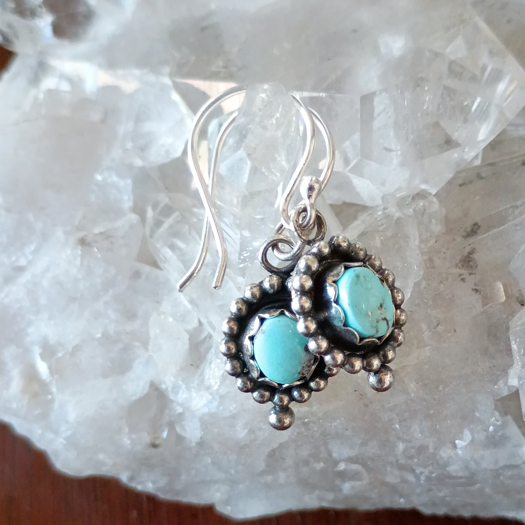 Dainty DRY CREEK TURQUOISE Earrings Southwest Rare American Turquoise