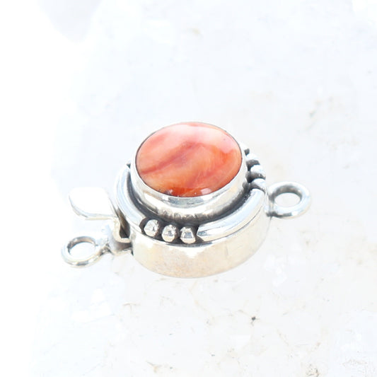SPINY OYSTER Clasp Sterling Round 10mm Southwest Orange