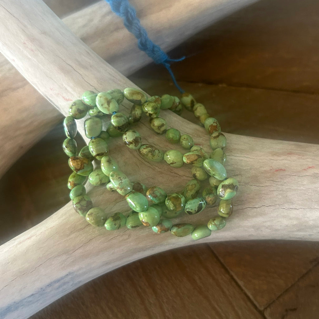 AAA Sonoran Gold Turquoise Beads Bright Lime Green Semi Round 5.5-7mm 16"