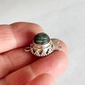 AAA Carved Seraphinite Clasp Granulated Design Sterling NewWorldGems
