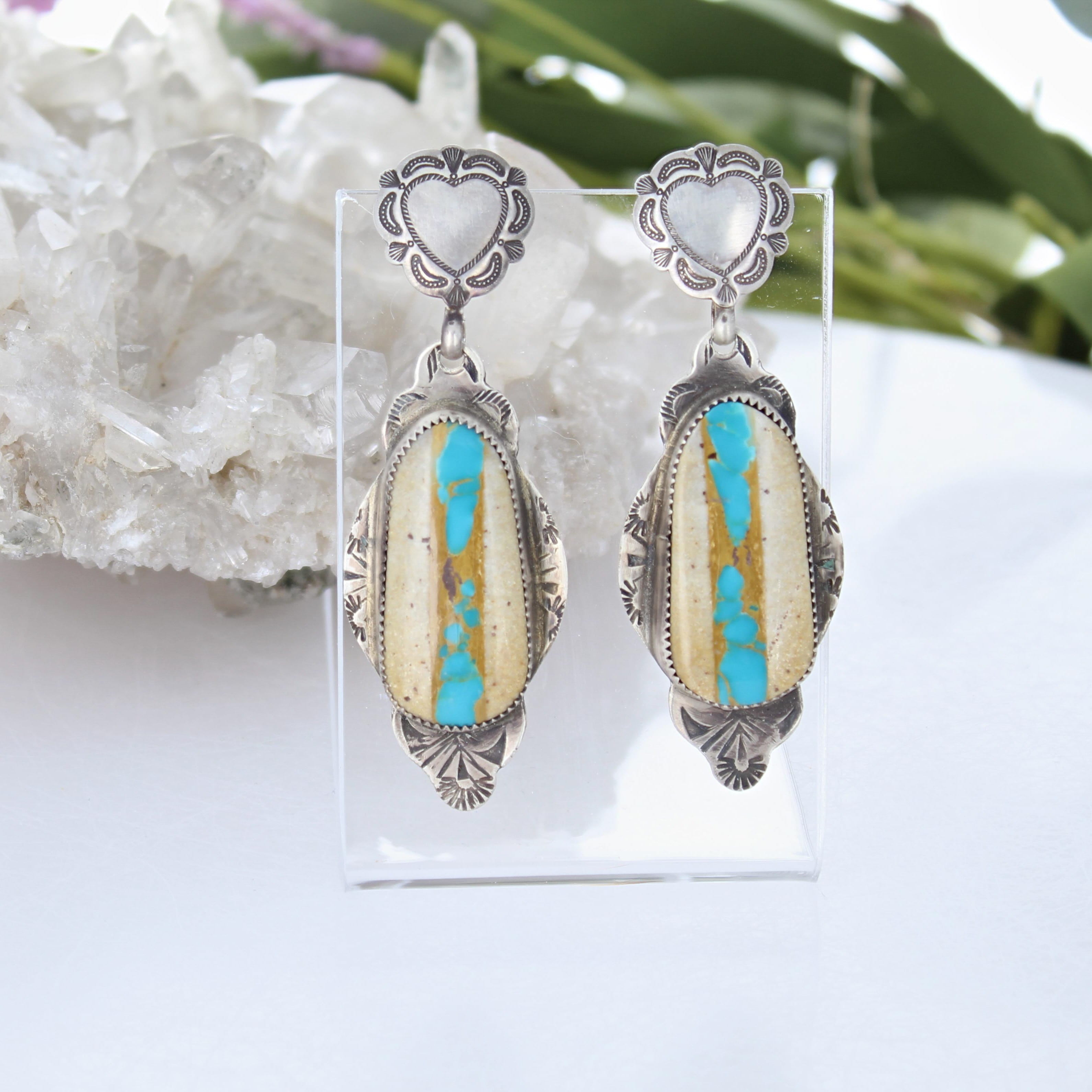 Royston Mine Earrings Elongated Ovals Decorative Southwestern