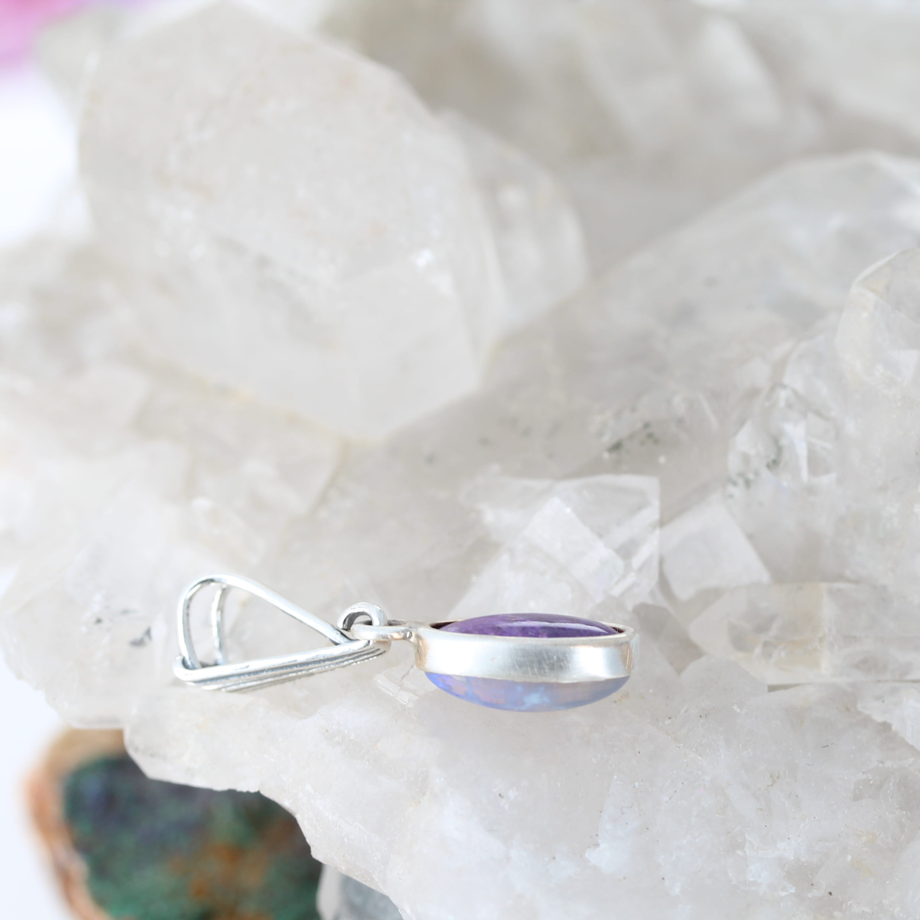 AAA Lightning Ridge OPAL Necklace with Sugilite Sterling