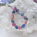SAPPHIRE BEADS Faceted Multi Color Ovals 6"
