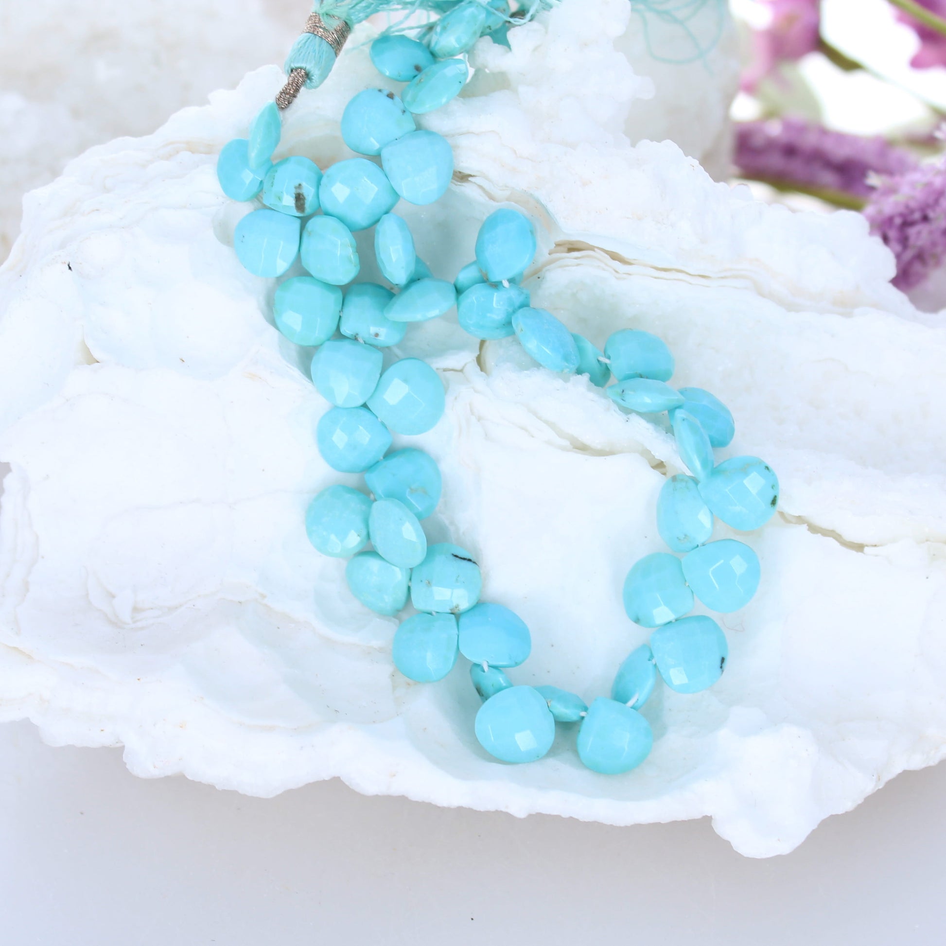 SLEEPING BEAUTY TURQUOISE Beads Briolettes 49 Pcs -NewWorldGems