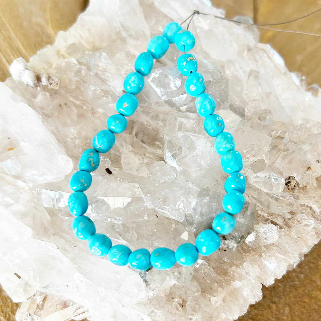 Blue Ridge Orvil Jack Turquoise Beads Potato Shape 6.5-7mm 7"