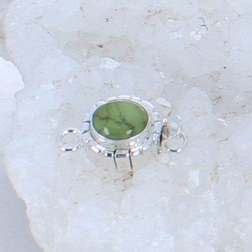 AAA Lime Green Lake Turquoise Sterling Clasp Southwestern Style 8x10mm -NewWorldGems