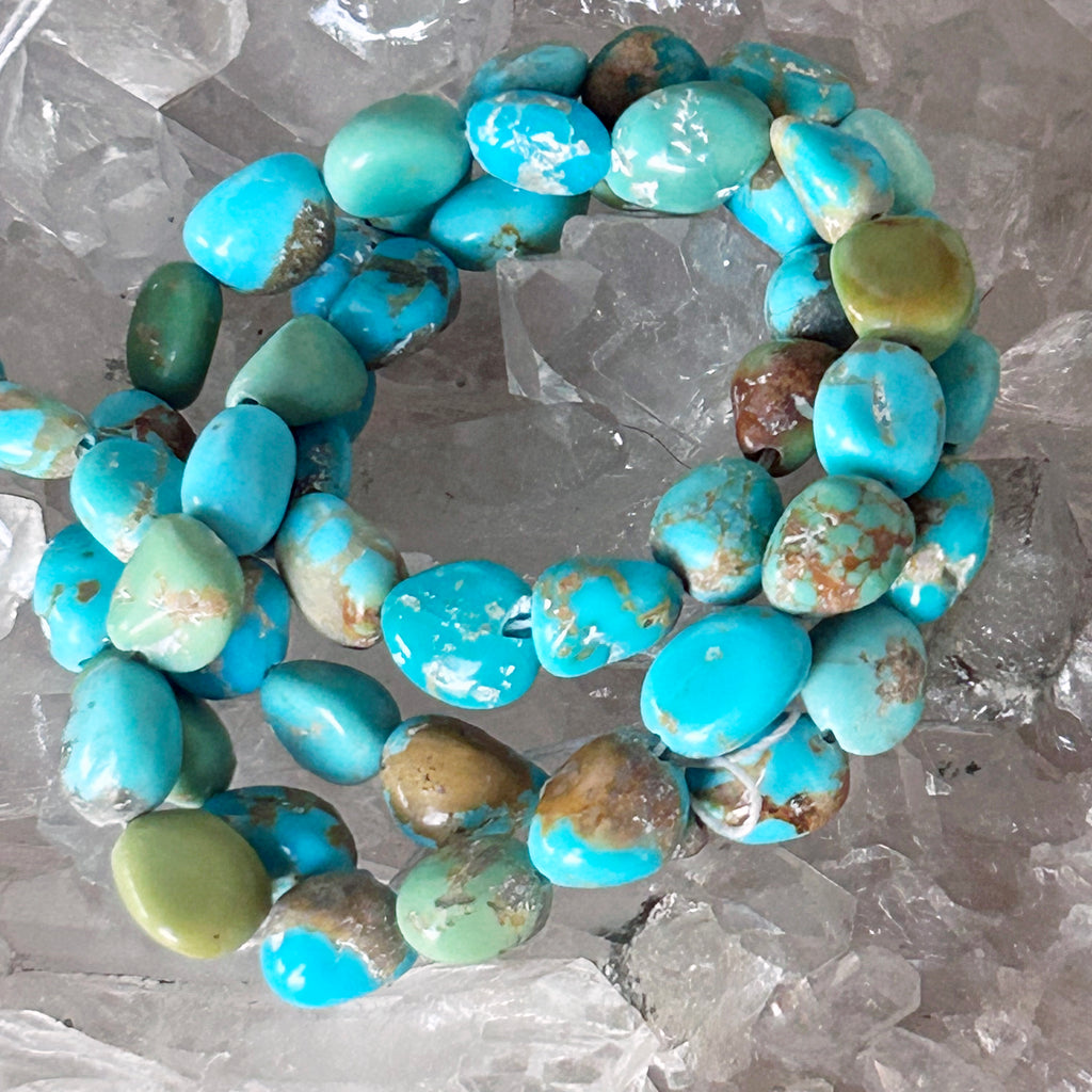 Kingman Turquoise Beads Multi Color Green Aqua 16"