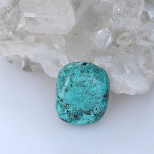 Blue Hubei Turquoise Bead Cushion Shaped Centerpiece 35x27mm
