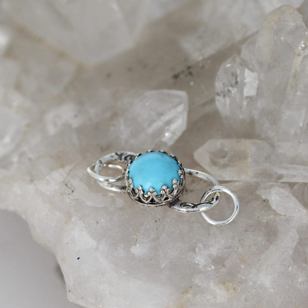 AAA Egyptian Turquoise Sterling S Shaped Clasp Sterling Silver Southwestern