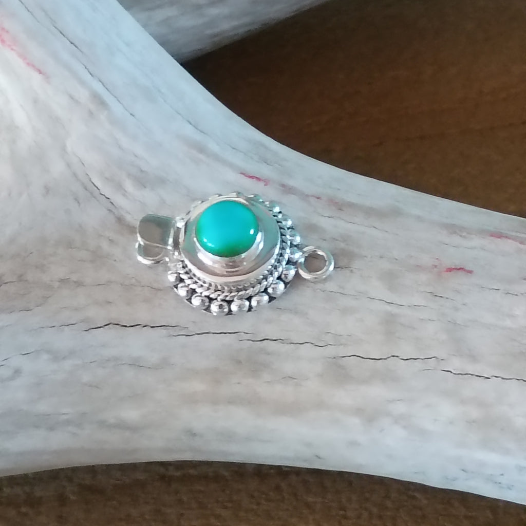 Blue Sonoran Mountain Turquoise Sterling Silver Clasp 6mm Ball Wire Southwestern Design