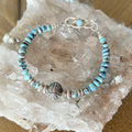 Golden Hills Turquoise and Sterling Bracelet Protective Eye and Longevity Bead