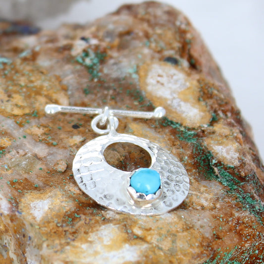 Blue Ridge Nevada Turquoise Toggle Clasp Sterling 6mm