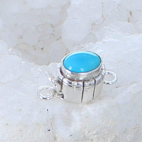 AAA Sleeping Beauty Turquoise Clasp Sterling Southwest 7.5x10mm Perfect Blue -NewWorldGems