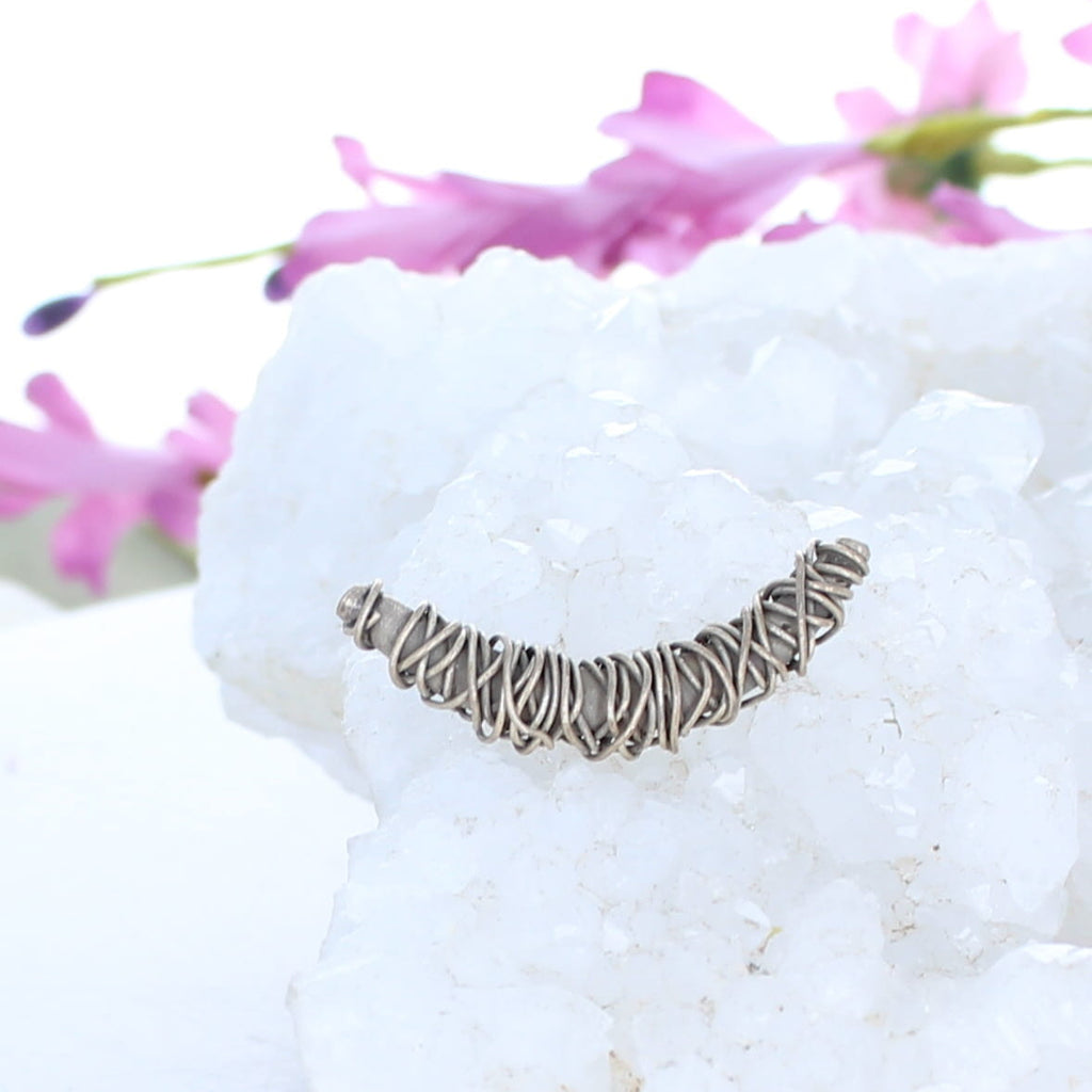 STERLING SILVER Curved Bead Wire Design 1 Pc -NewWorldGems
